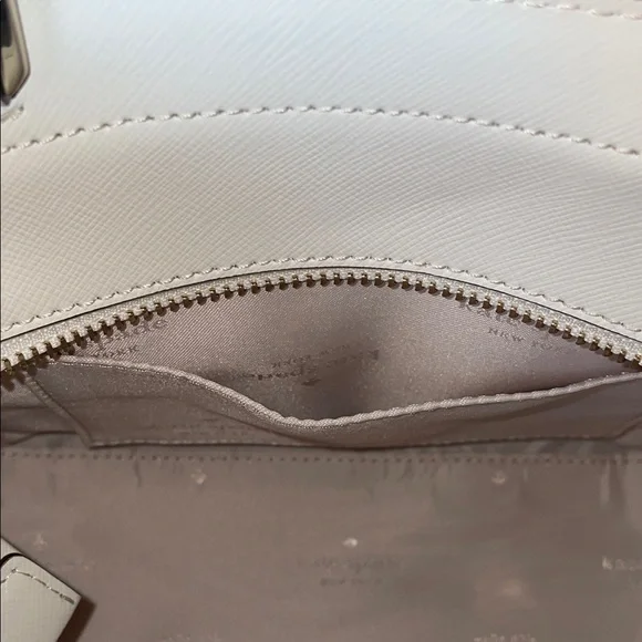 NWT Kate Spade White and Tan Floral Satchel - Picture 7 of 10